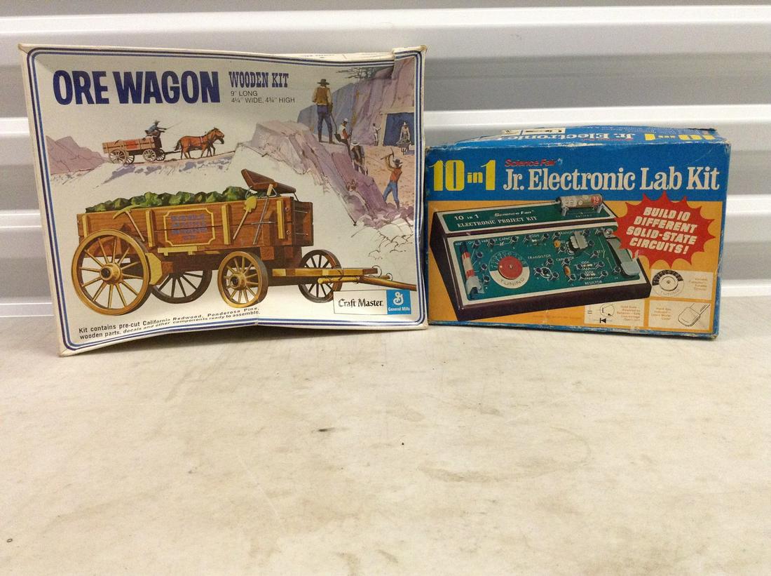 Jr. Electronic Lab Kit and Wagon wooden Kit (1 of 1)