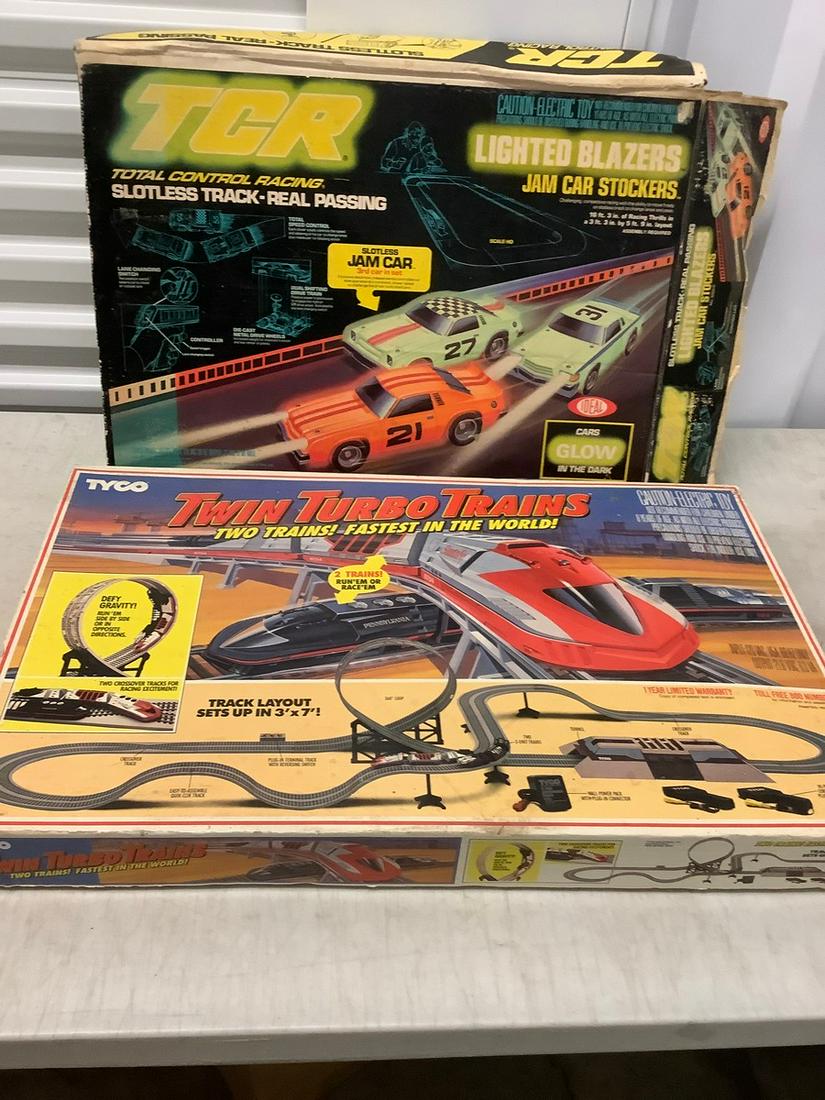 Tyco Twin Turbo Trains and TCR Jam Car Stockers: Tyco Twin Turbo Trains and TCR Jam Car Stockers