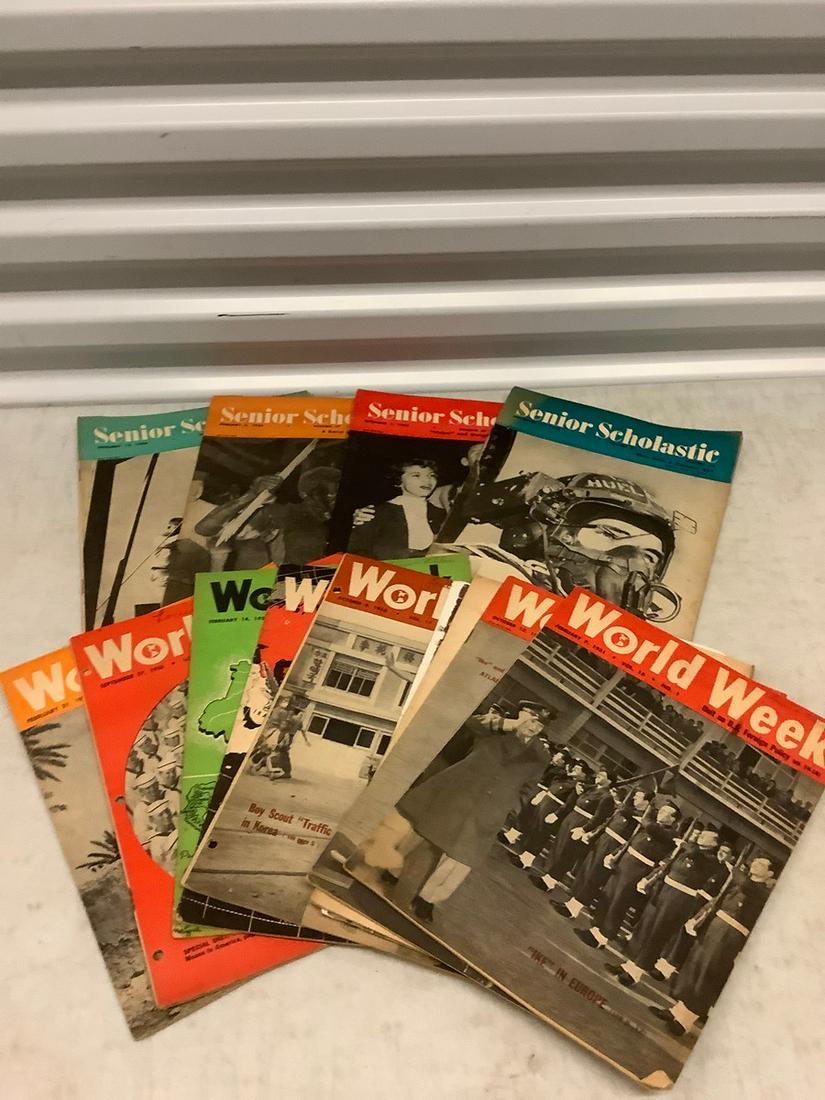 Lot of Senior Scholastic and World Week Vintage Magazines from the 50's: Lot of Senior Scholastic and World Week Vintage Magazines from the 50's