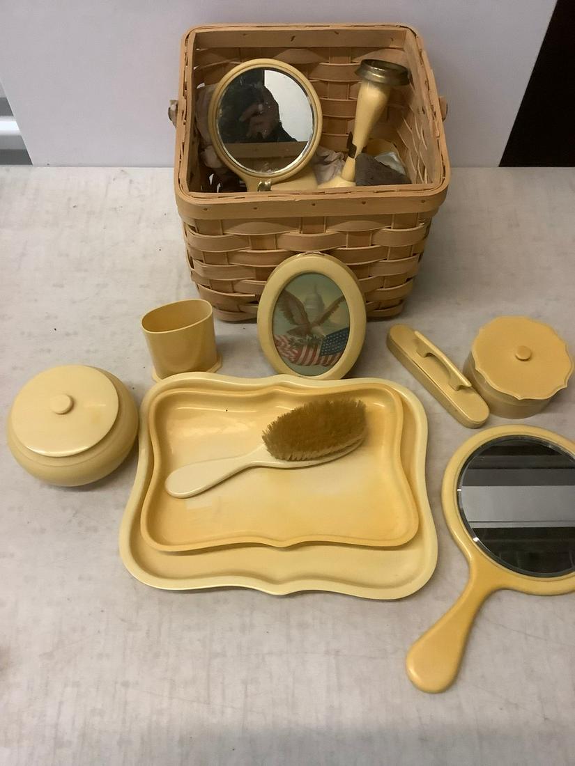 Vintage vanity set, picnic basket and more (1 of 1)