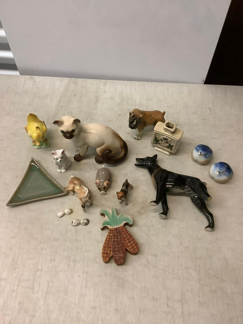 Lot of various glass animal statues and more (tallest 6") (1 of 1)