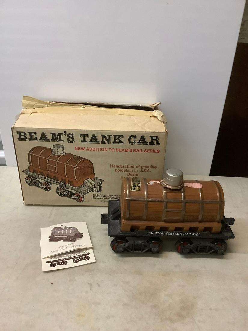 Jim Beam Tank Car Porcelain decanter handcrafted: Jim Beam Tank Car Porcelain decanter handcrafted