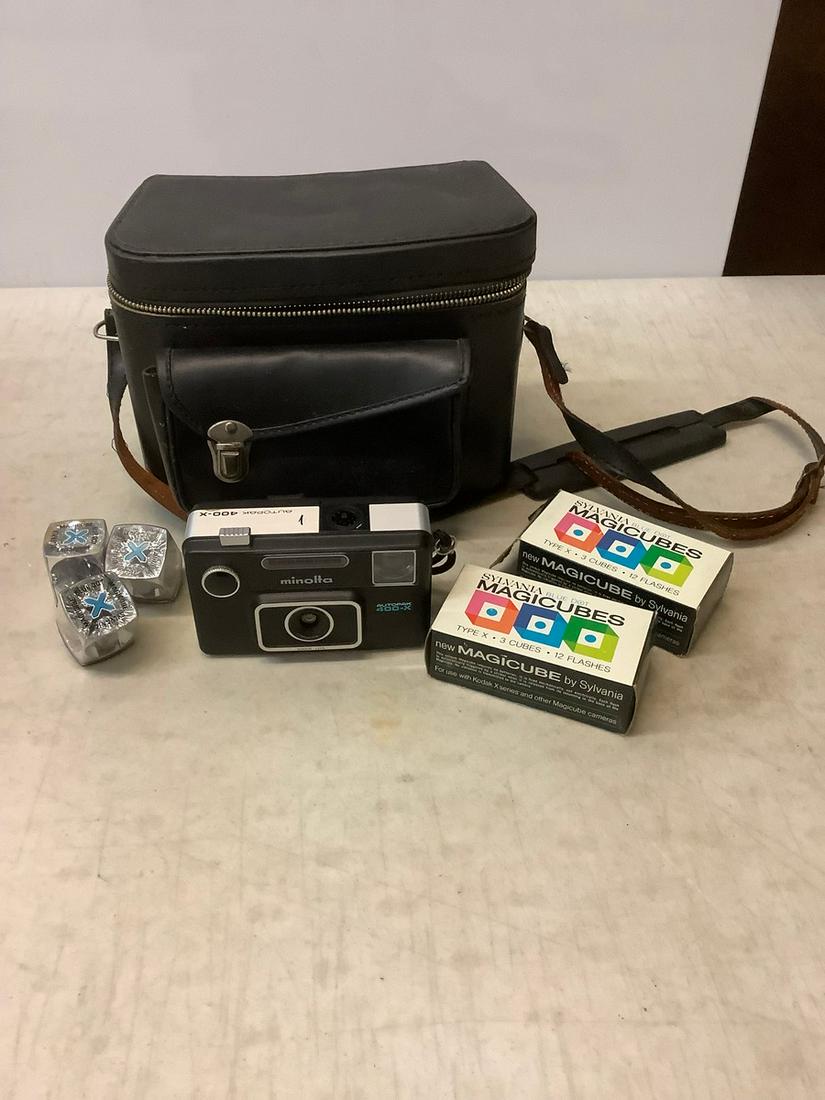 Minolta Autopak 400-X camera, case, and more (1 of 1)