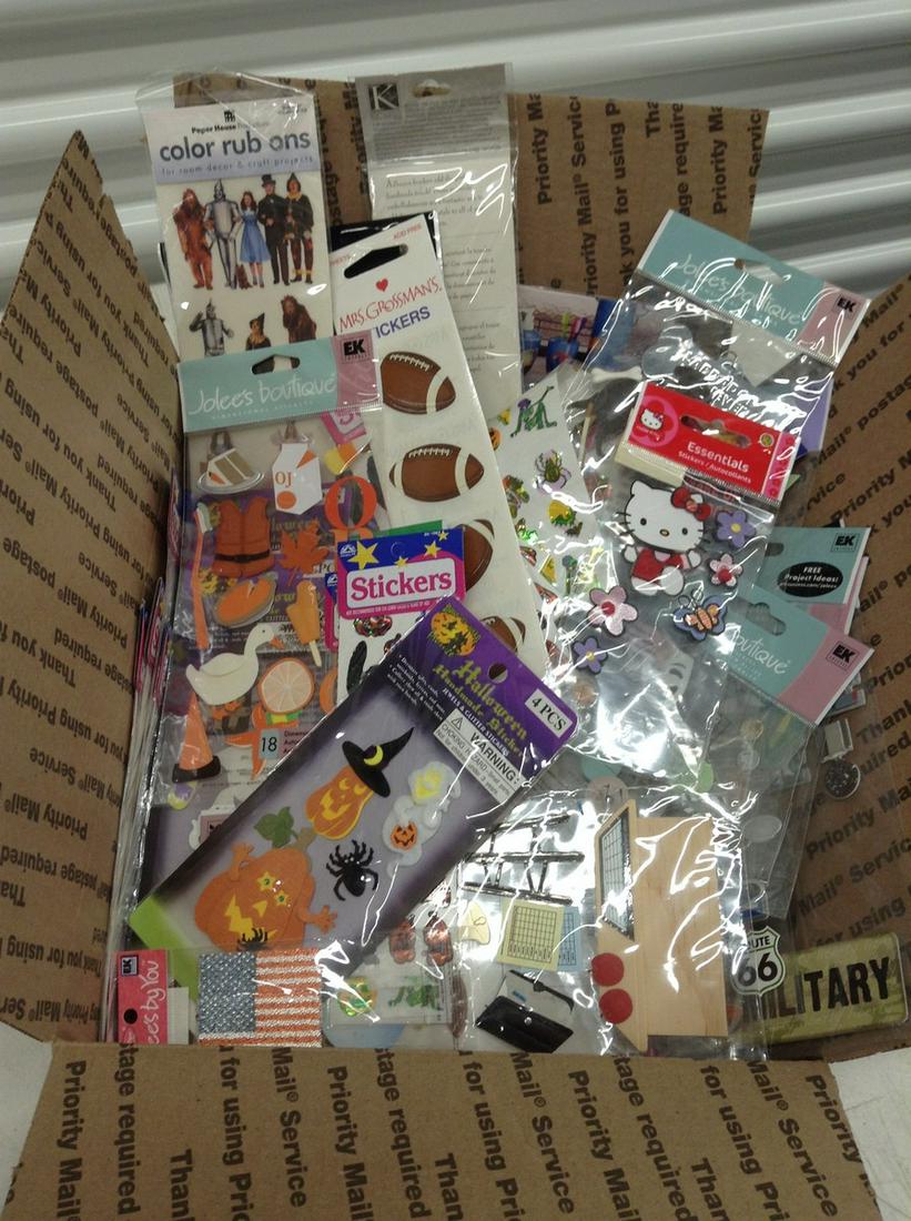 Box full of Scrapbooking and other stickers and more (1 of 1)