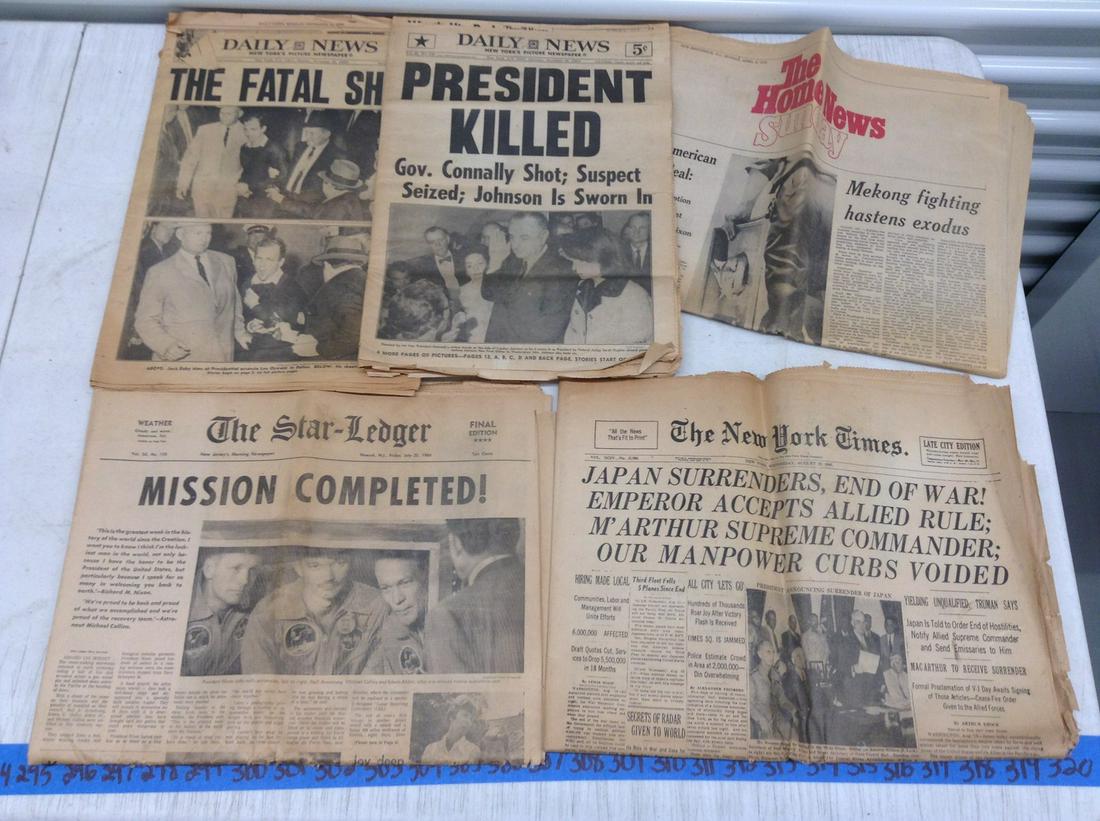 Original Newspapers - End of WWII, Kennedy Assasination, Moon Landing and more (1 of 1)