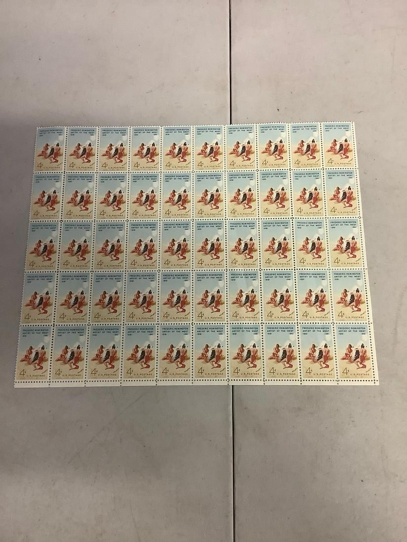 Frederic Remington sheet of stamps 10 x 8: Frederic Remington sheet of stamps 10 x 8