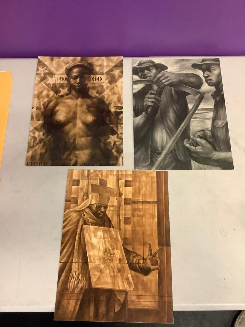 Charles white lot of 3 print in colors mounted 12x9 (1 of 1)