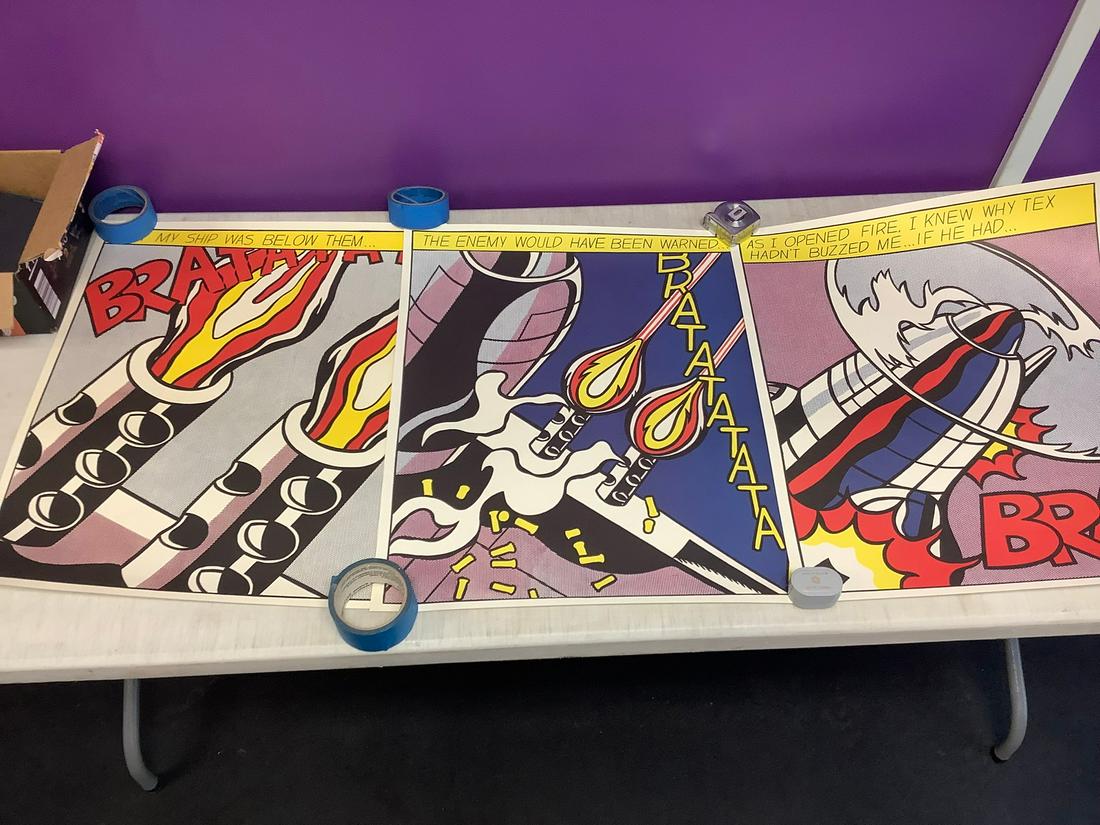 Roy Lichtenstein lotho "As I opened fire" litho triptych 25 x 21 (1 of 1)