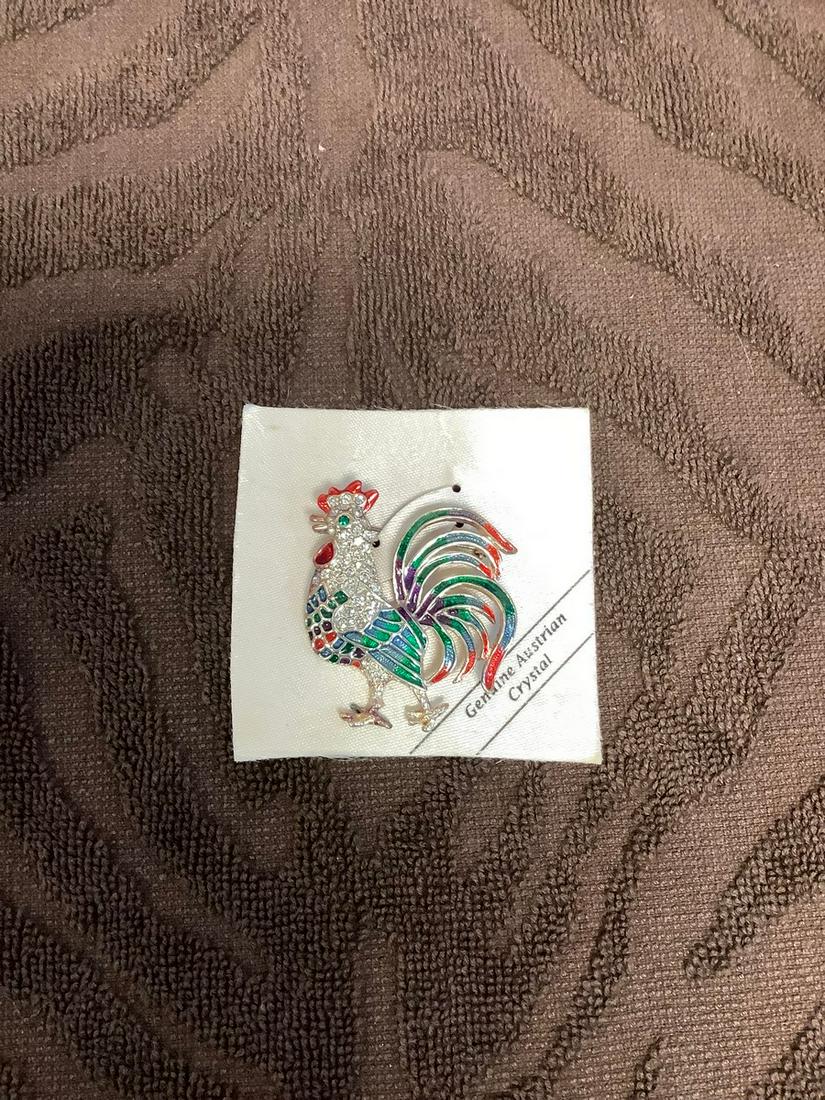 Vintage "Austrian Crystal" Rooster Pin (1 of 1)