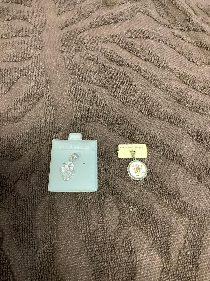 Two Vintage Sterling Charms- Monkey, Scorpion (1 of 1)