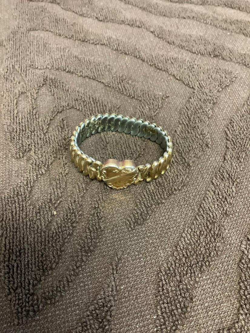 Vintage Gold-Filled Cuff Bracelet W/ Heart (1 of 1)