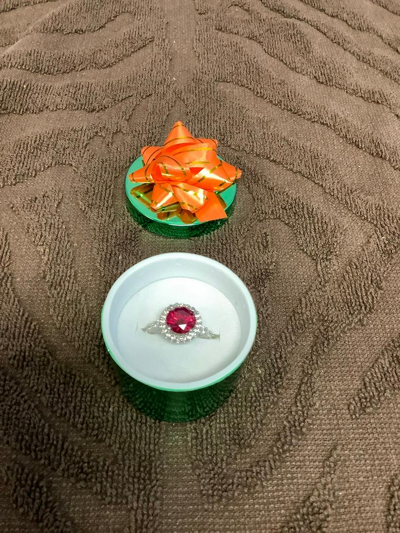 Sterling Cubic Zirconia Ruby Ring (1 of 1)