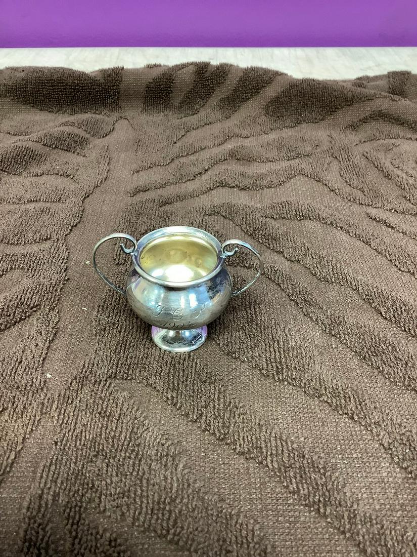 Engaved "1904" Victorian Miniature Sterling Trophy: Engaved "1904" Victorian Miniature Sterling Trophy