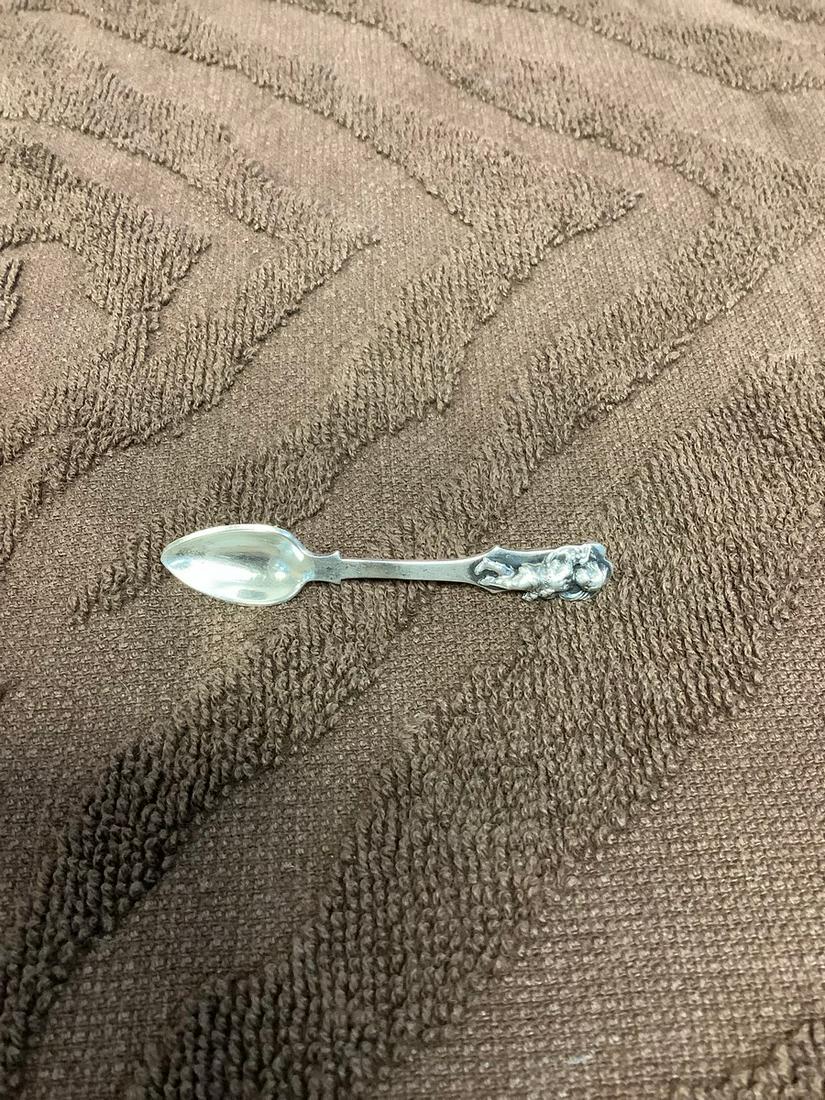 Sterling Spoon Pin with Angel: Sterling Spoon Pin with Angel