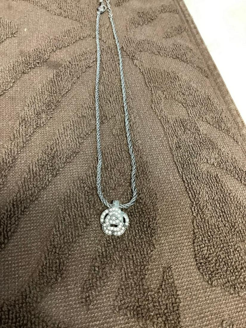 Silver Signed Christian Dior Pendant Necklace (1 of 1)