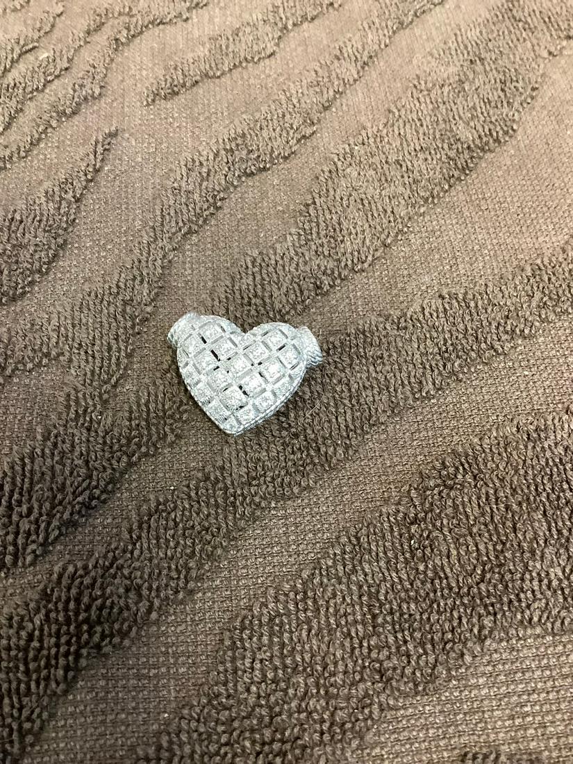 Signed Judith Ripka Sterling CZ Heart: Signed Judith Ripka Sterling CZ Heart