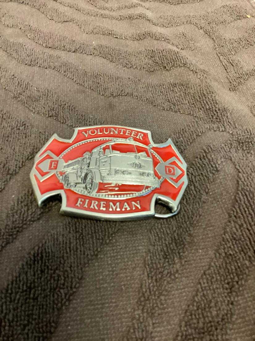 Vintage Volunteer Fireman Numbered 2024 Belt Buckle: Vintage Volunteer Fireman Numbered 2024 Belt Buckle
