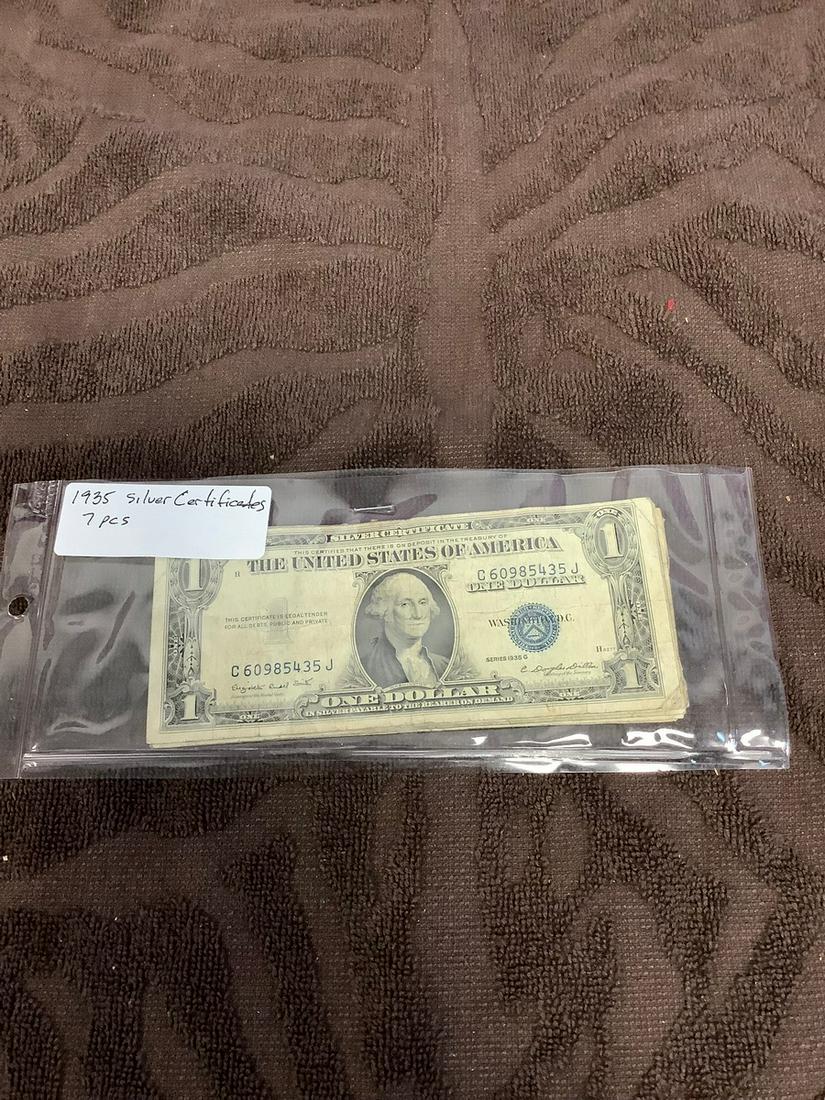 1935 Silver Certificates 7 Pieces (1 of 1)