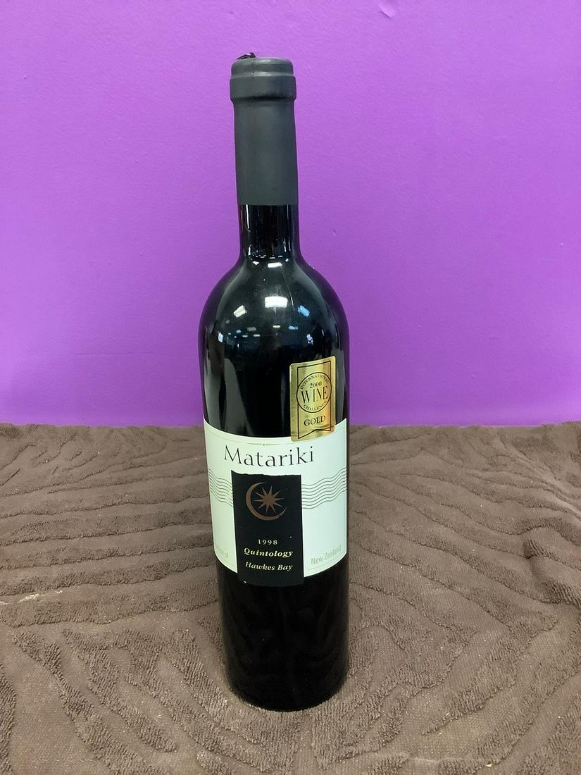 Bottle of Matariki 1998 Quintology Hawkes Bay 750ML: Any contents in bottle is Free; You are bidding on the bottle & unbroken tax stamp