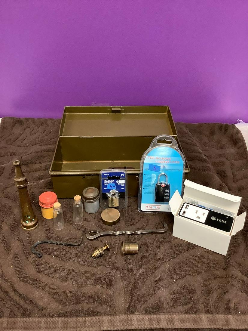Box of Misc Stuff Including Locks (1 of 1)