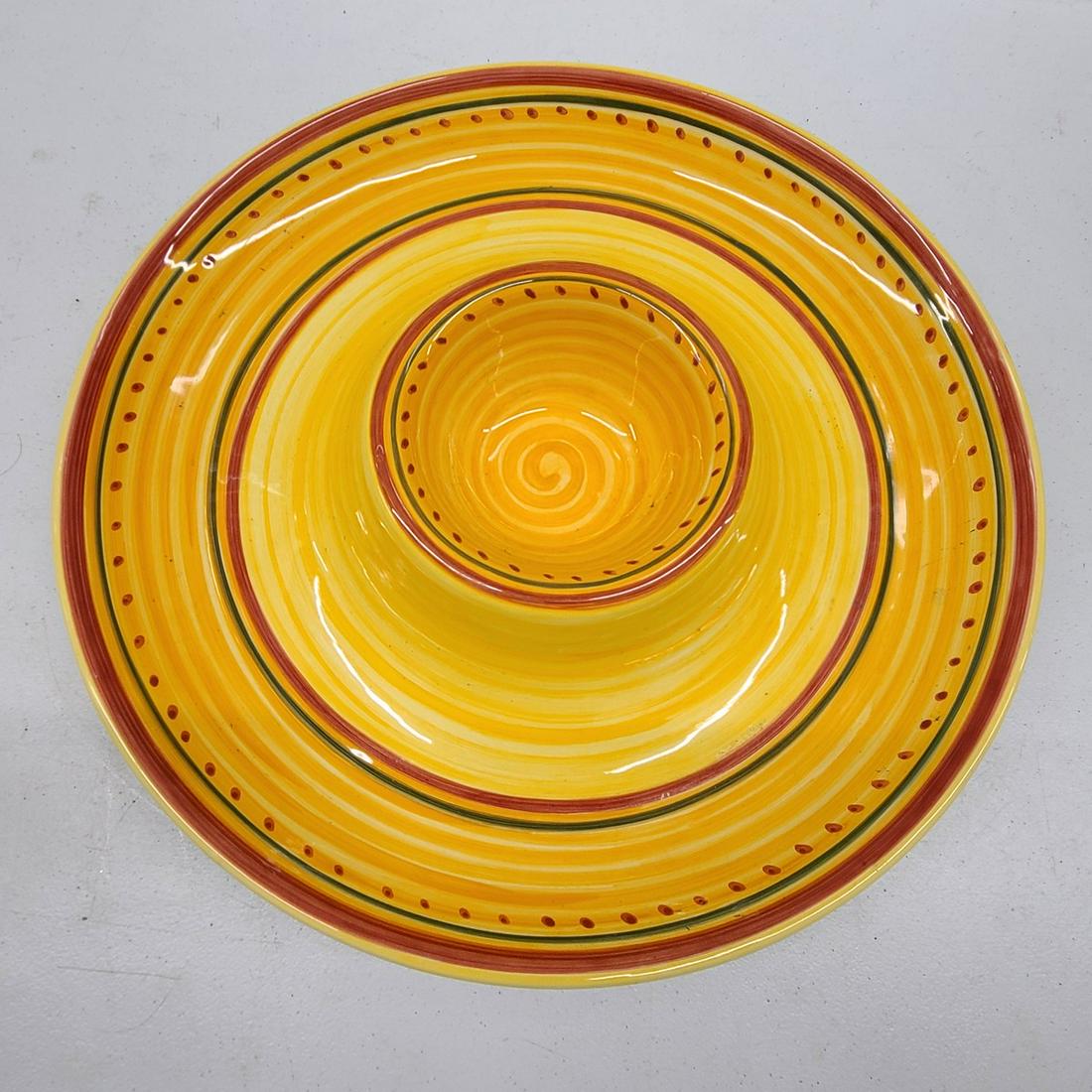 Pier 1 Handpainted Earthenware Chip and Dip 15" (1 of 1)