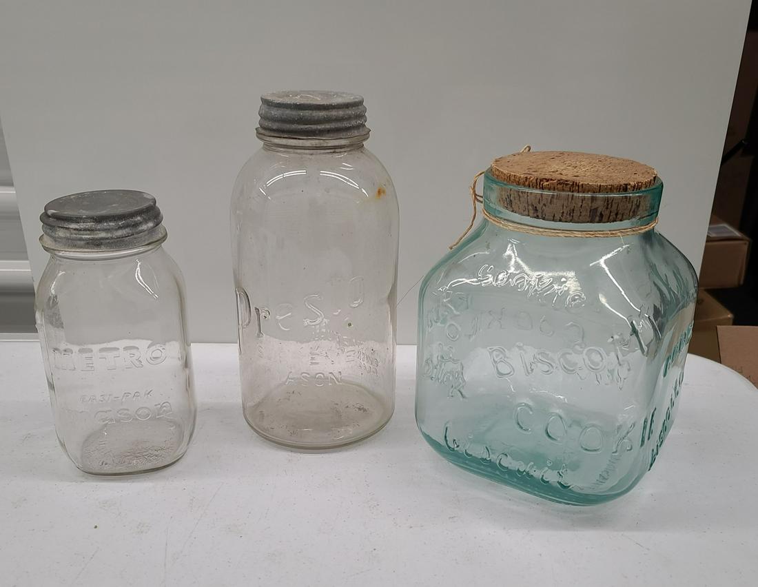 Vintage Presto, Metro, and Cookie glass jars: Vintage Presto, Metro, and Cookie glass jars