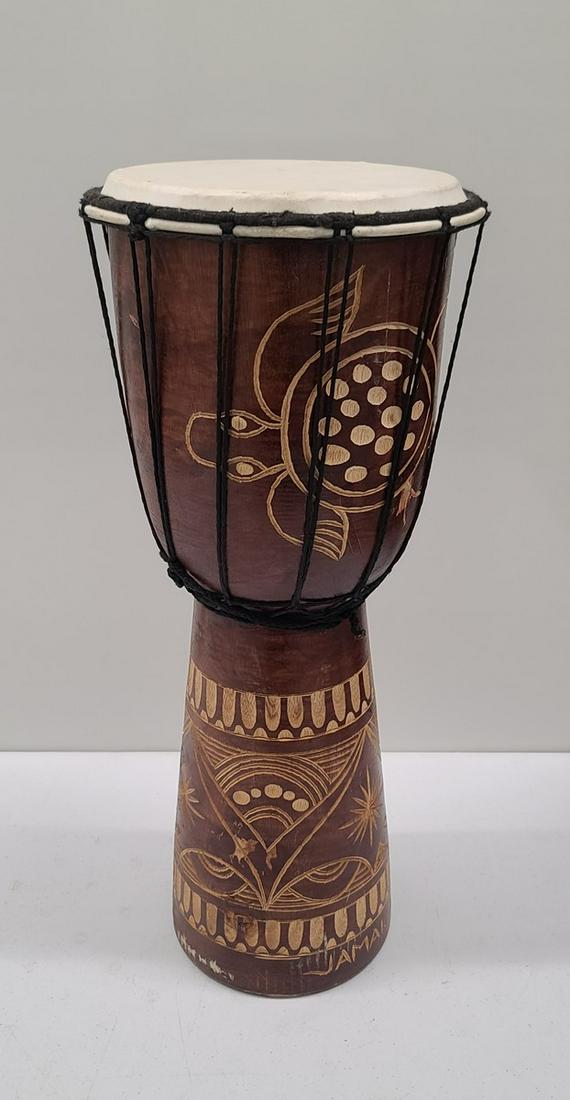 Wooden Carved Drum 20x8": Wooden Carved Drum 20x8"