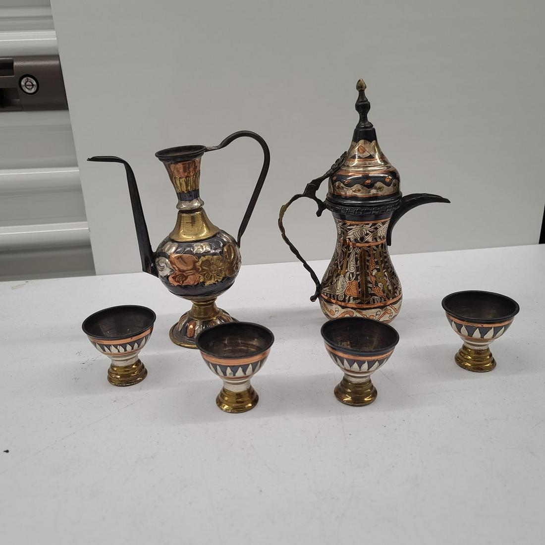 Vintage Brass Copper Mixed Metal Breakfast Set (1 of 1)