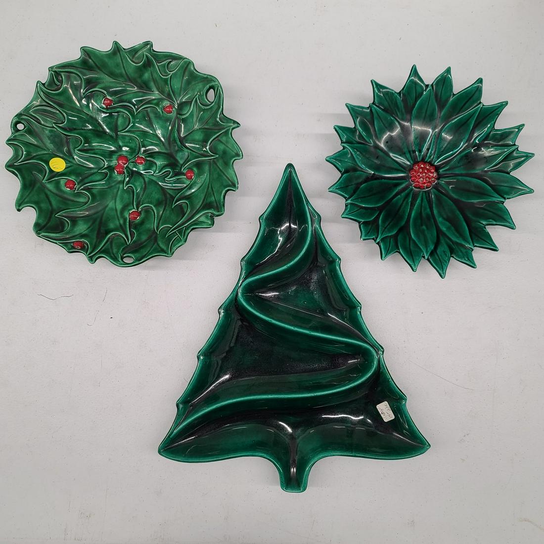 Vintage Atlantic Mold Christmas Platters tree 16x12" (1 of 2)