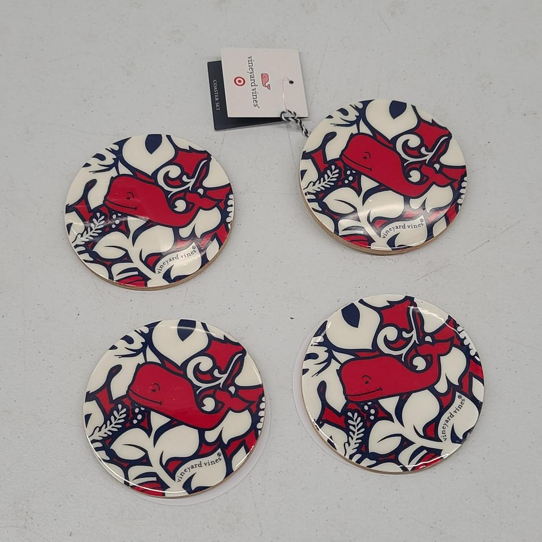 Vineyard Vines Whale Coaster Set: Vineyard Vines Whale Coaster Set