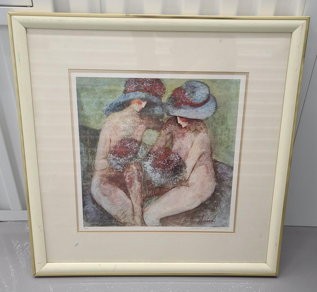 Signed Barbara A. Wood Vintage Framed Print 24x24" (1 of 2)