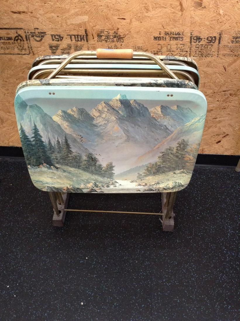 Vintage Mountain Scene Tv Trays (1 of 1)