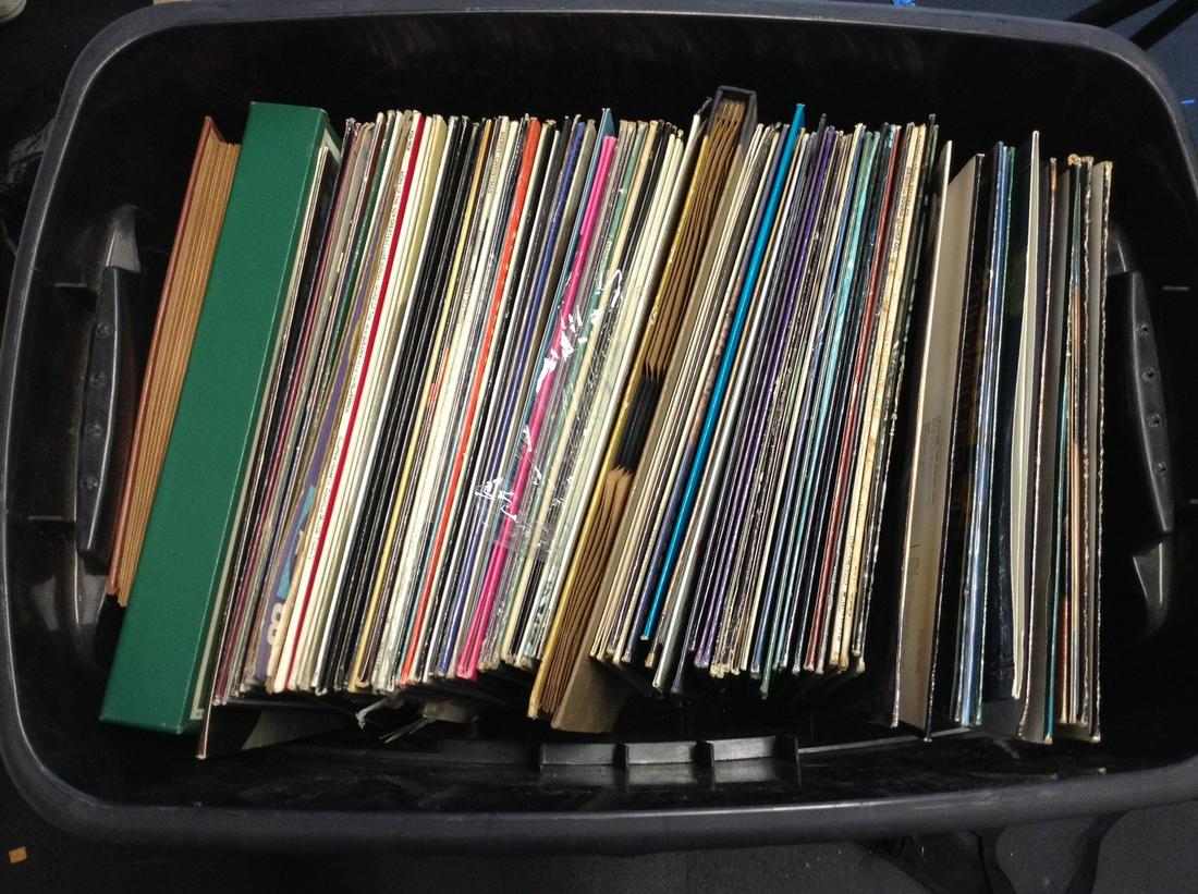 Tote of Assorted Vintage Records Eagles and more (1 of 1)