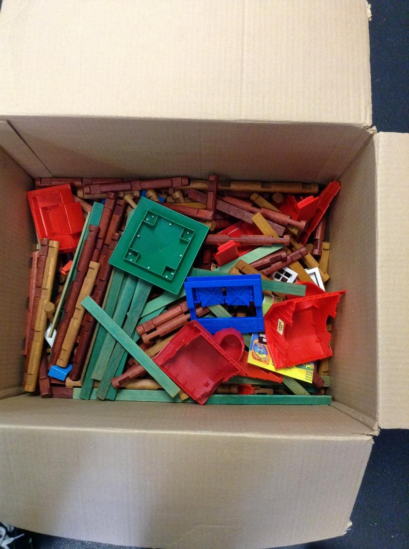 Box of Playschool Lincoln Logs: Box of Playschool Lincoln Logs