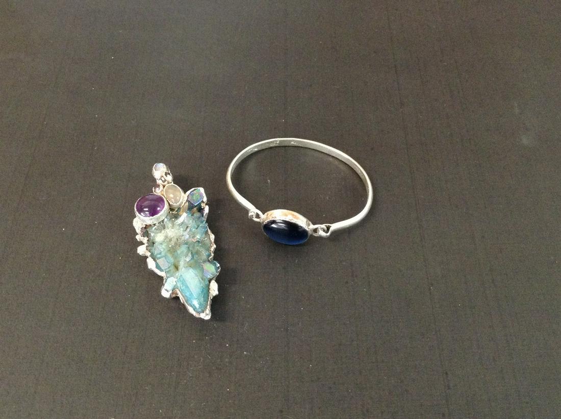 Sterling Bracelet and Pendant: Sterling Bracelet and Pendant