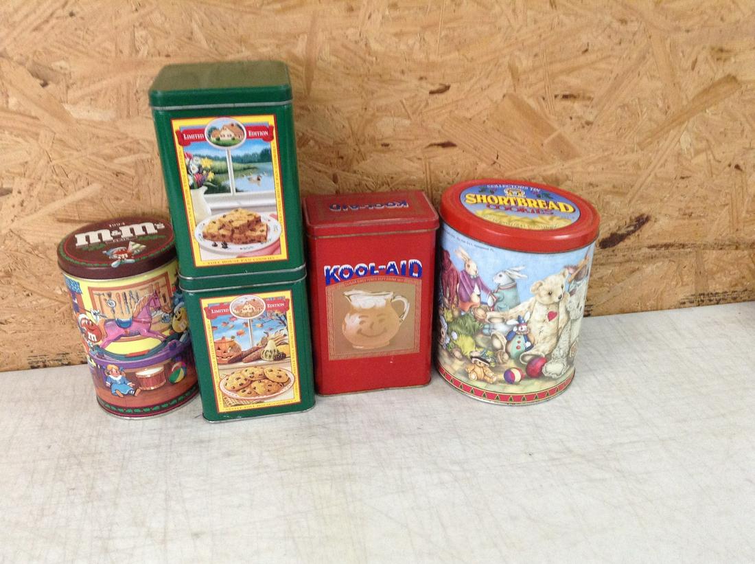 Lot of Vintage Tin Canisters (1 of 1)