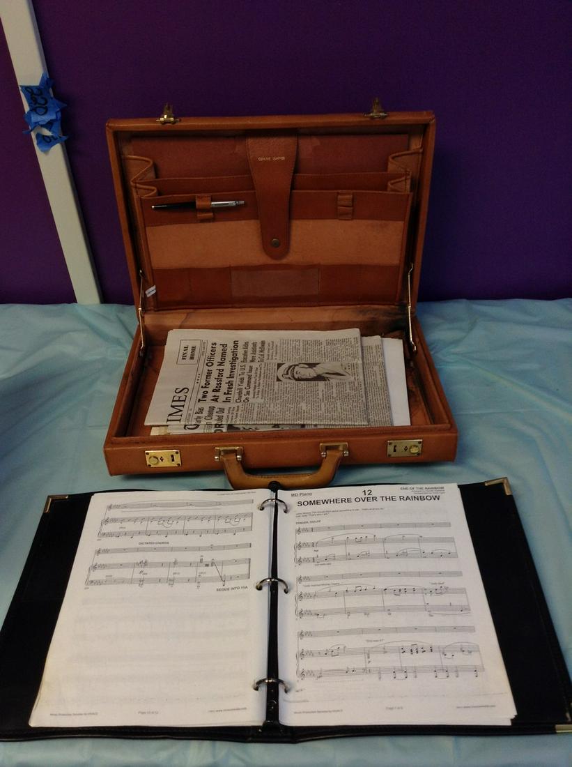 Genuine Leather Suitcase with Sheet Music and more 17x11x3: Genuine Leather Suitcase with Sheet Music and more 17x11x3