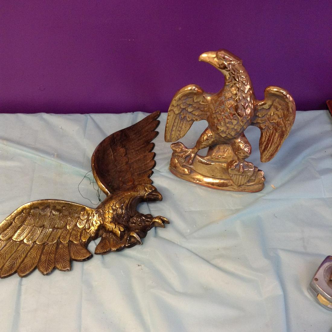 Cast Iron and Ceramic Eagle Figures Largest 25" (1 of 1)