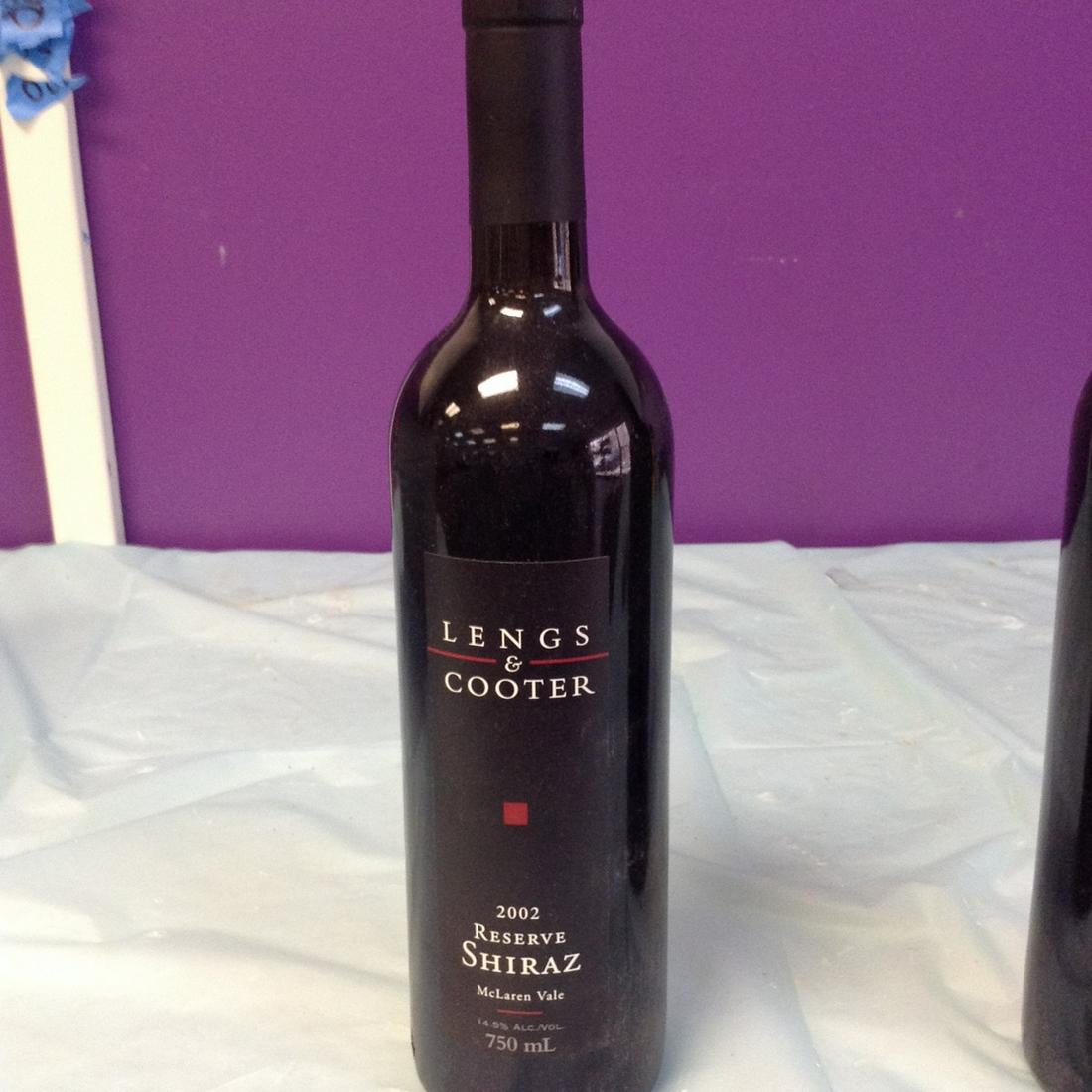 Lengs & Cooter 2002 Reserve Shiraz 750ML: Any contents in bottle is Free; You are bidding on the bottle & unbroken tax stamp