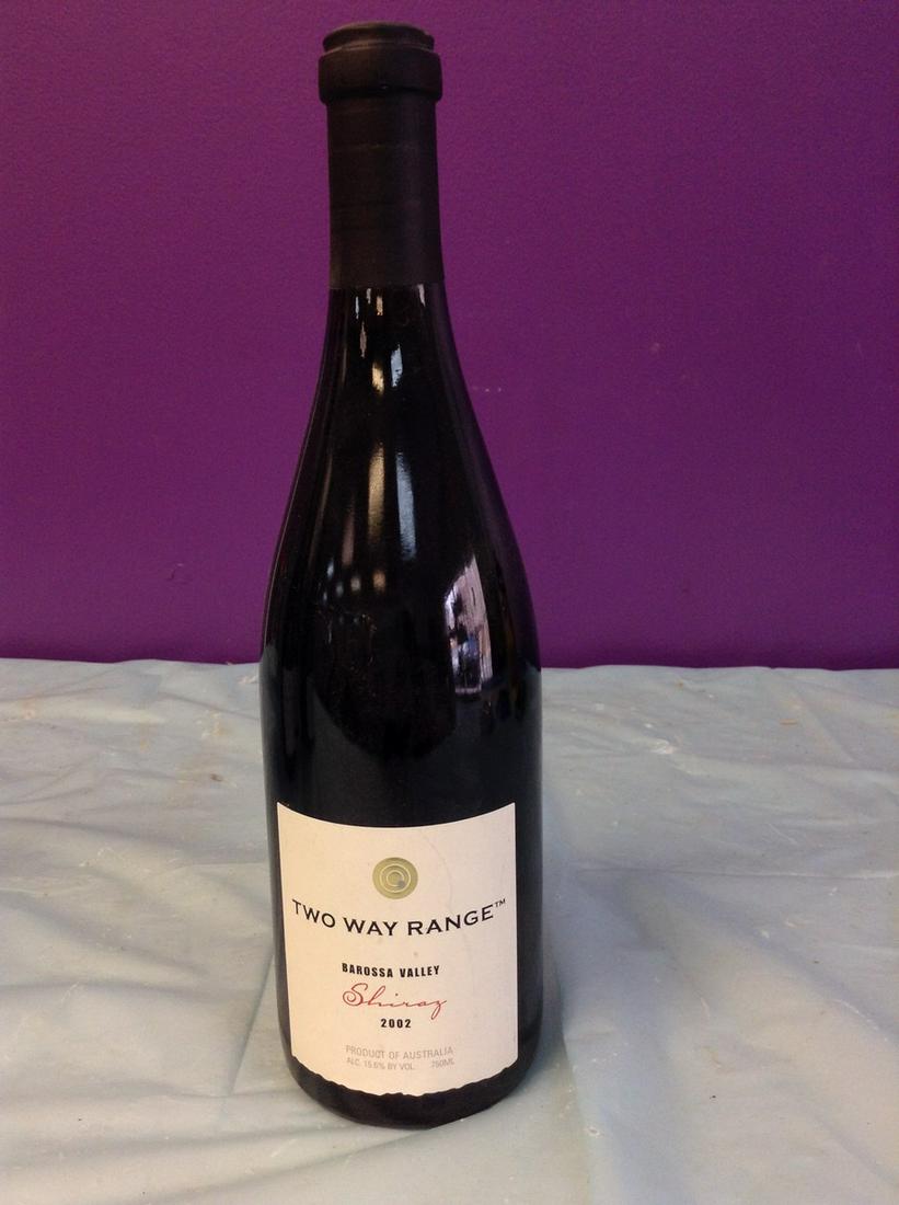 Two Way Range Barossa Valley 2002 Shiraz 750ML: Any contents in bottle is Free; You are bidding on the bottle & unbroken tax stamp