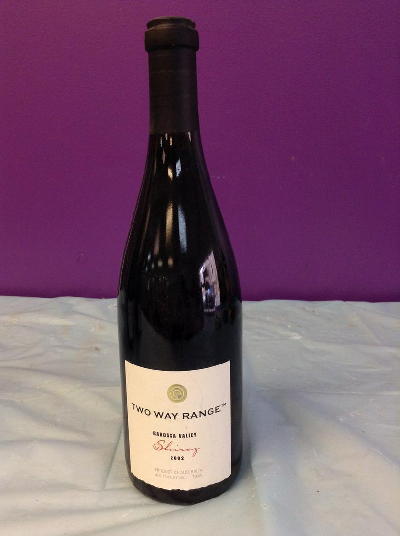Two Way Range Barossa Valley 2002 Shiraz 750ML: Any contents in bottle is Free; You are bidding on the bottle & unbroken tax stamp