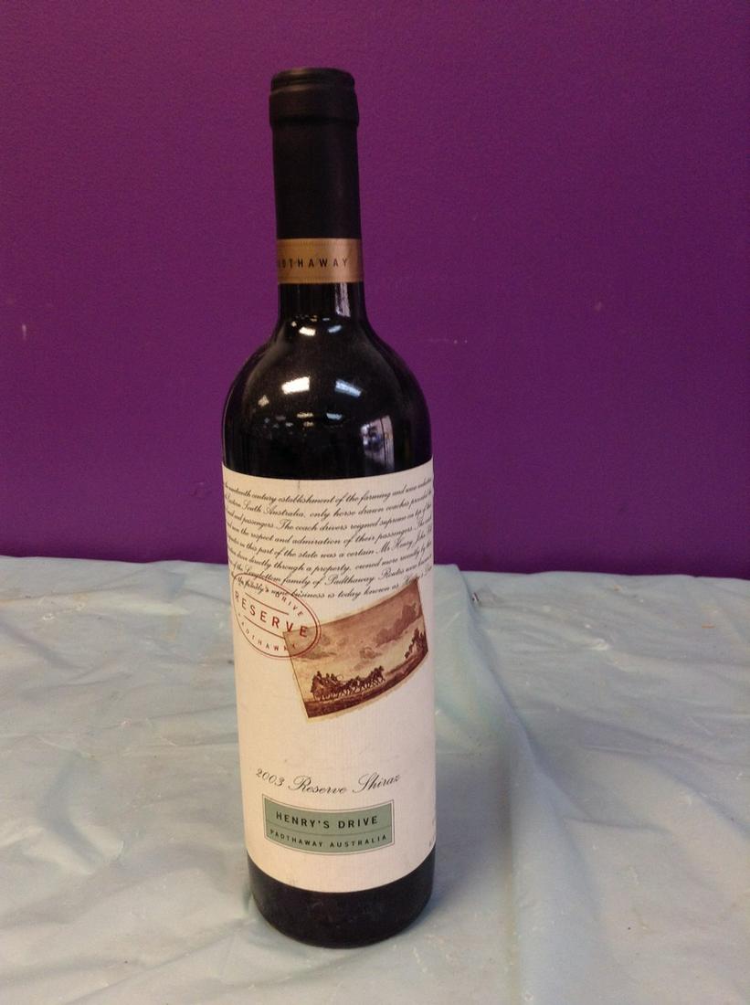 Henry Drive 2002 Shiraz 750ML: Any contents in bottle is Free; You are bidding on the bottle & unbroken tax stamp