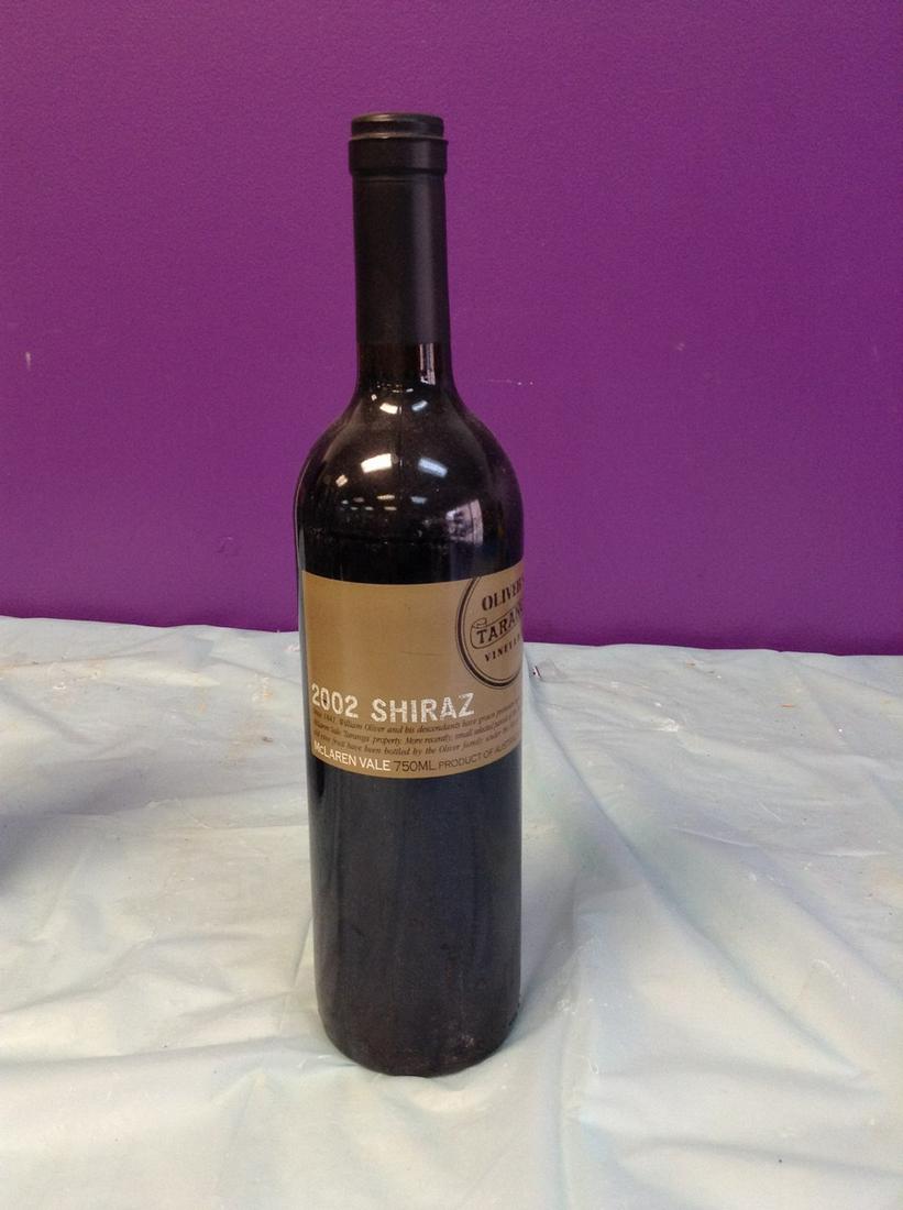 Oliver's Taranga Vineyards 2002 Shiraz 750ML: Any contents in bottle is Free; You are bidding on the bottle & unbroken tax stamp