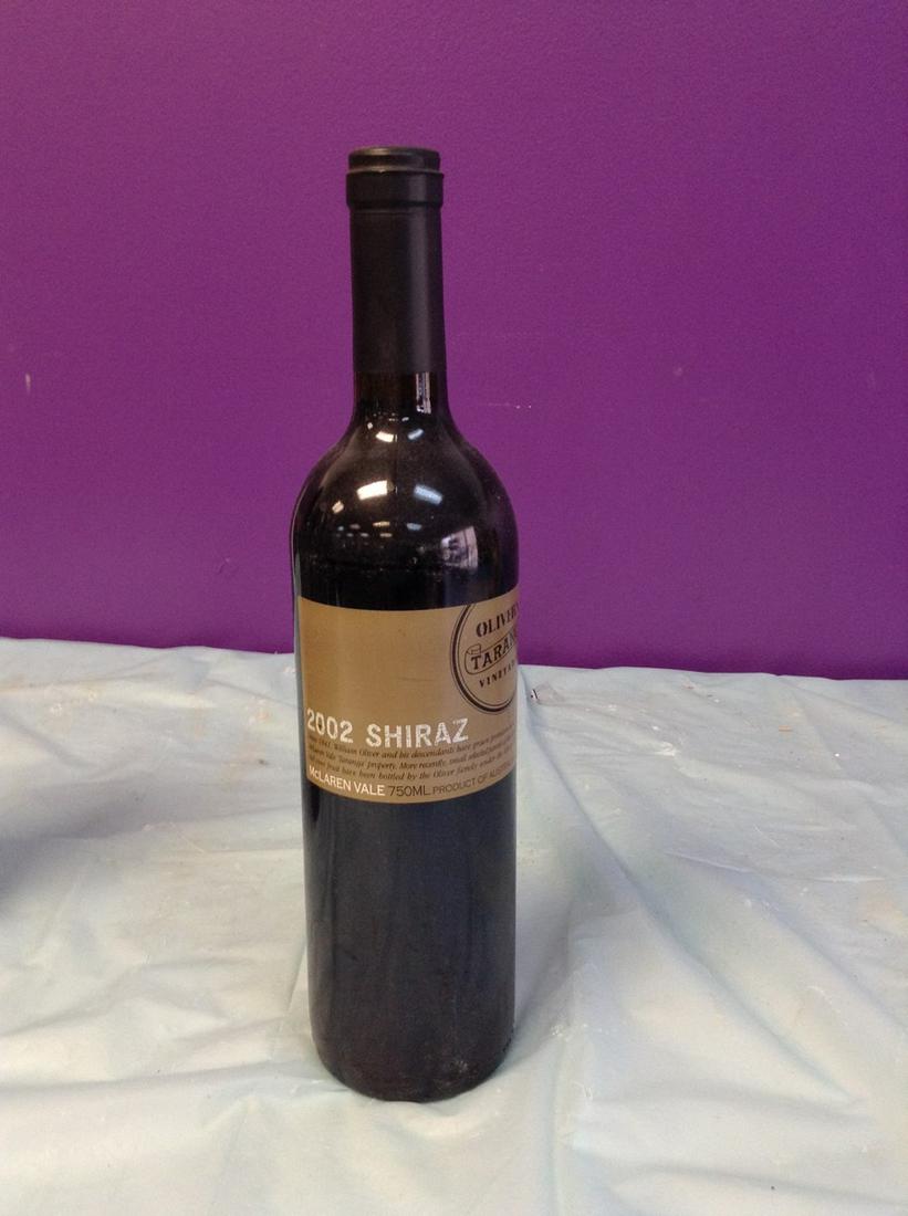 Oliver's Taranga Vineyards 2002 Shiraz 750ML: Any contents in bottle is Free; You are bidding on the bottle & unbroken tax stamp