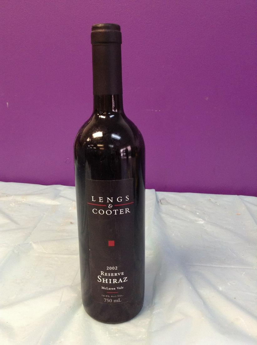 Lengs & Cooter 2002 Reserve Shiraz 750ML: Any contents in bottle is Free; You are bidding on the bottle & unbroken tax stamp