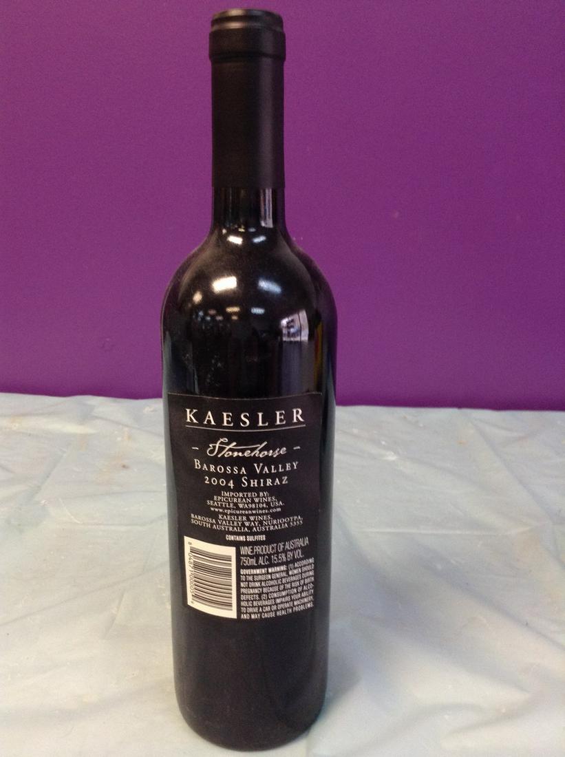 Kaesler Stonehouse Barossa Valley 2004 Shiraz 750ML: Any contents in bottle is Free; You are bidding on the bottle & unbroken tax stamp