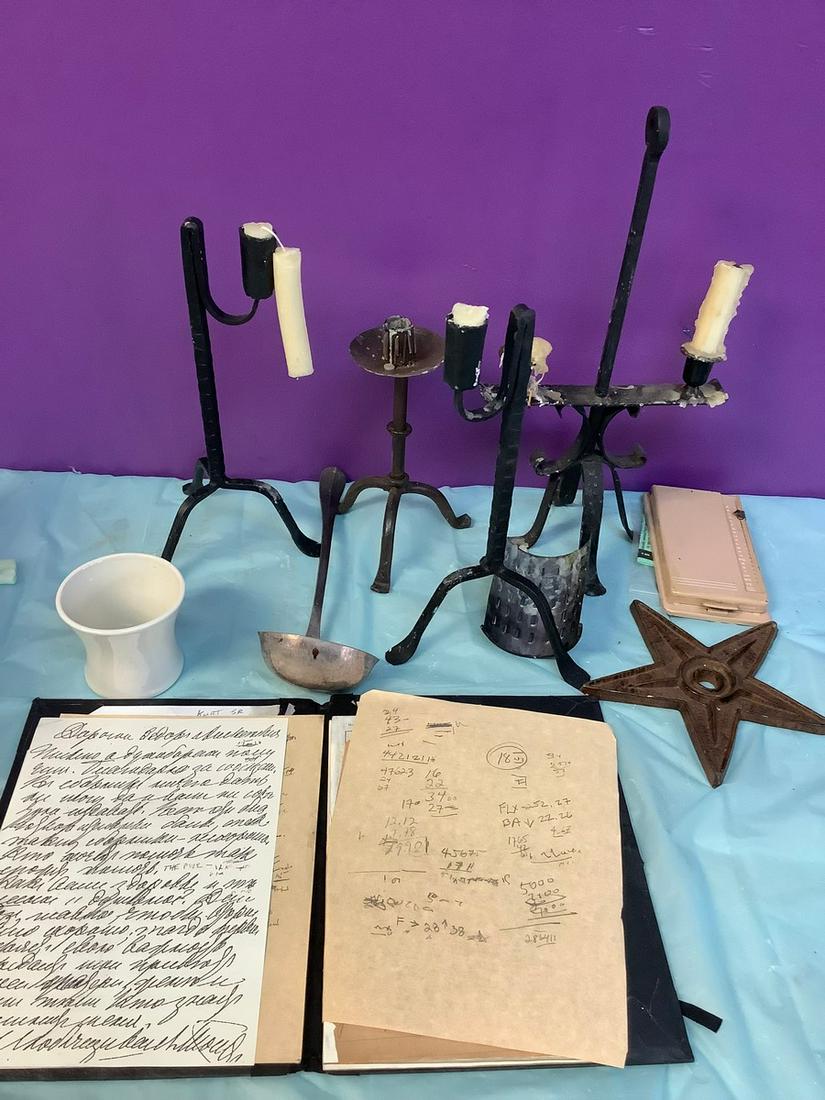 Lot of cast iron candle holders and more (1 of 1)