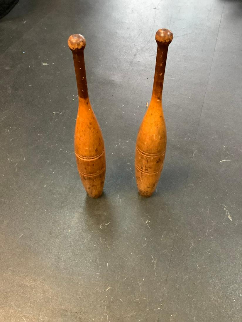 Set of 2 Vintage Indian Clubs 24": Set of 2 Vintage Indian Clubs 24"