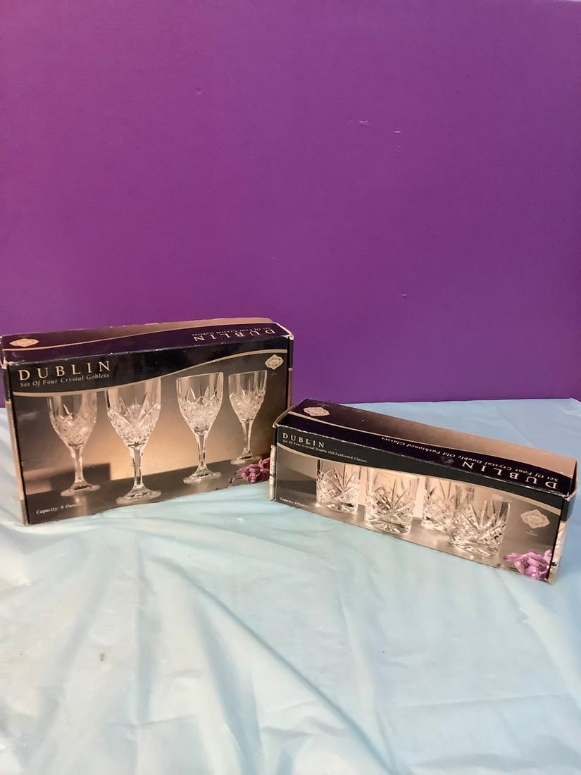 Dublin Set of Crystal Old Fashioned Glasses and Crystal Goblets (1 of 1)
