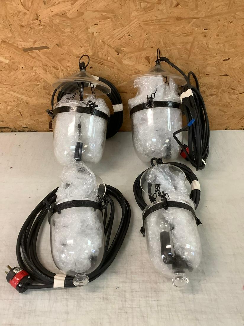 Lot of 4 Hanging Lanterns 2 Big and 2 Small Largest 17" (1 of 1)